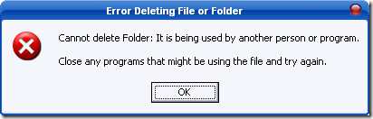 error deleting file or folder windows xp access denied