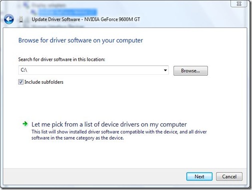 browse for driver