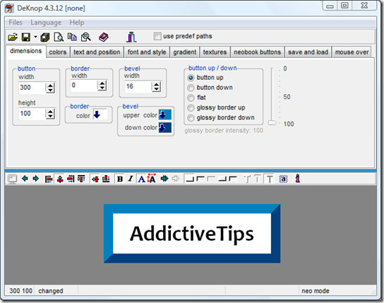 DeKnop creating button DeKnop creating button