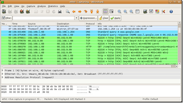 Wireshark on ubuntu Wireshark on ubuntu