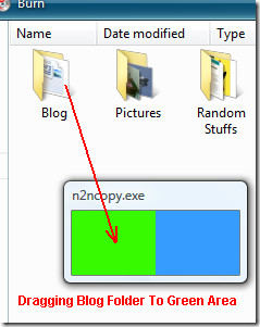 dragging files to n2ncopy