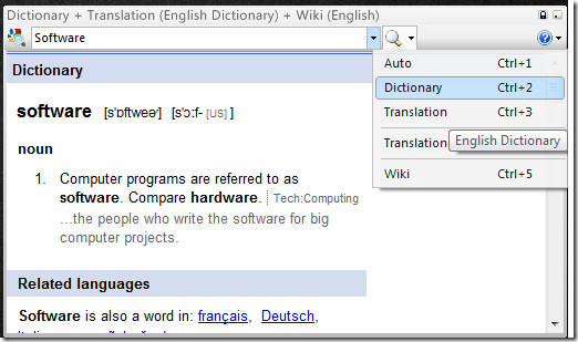 dictionary .net main window dictionary .net main window