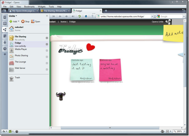opera unite fridge notes opera unite fridge notes