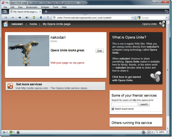 opera unite home page opera unite home page