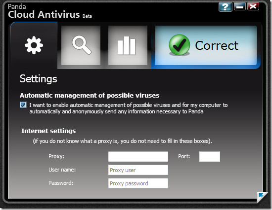 panda cloud antivirus - settings panda cloud antivirus - settings