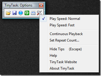 how to stop tinytask playback