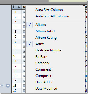Remove Columns iTunes Remove Columns iTunes