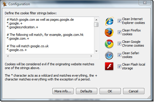 cookienator configuration cookienator configuration