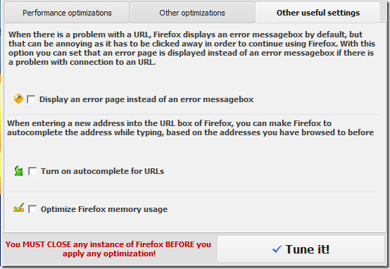 firefox useful settings