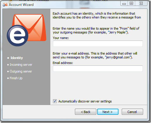 Account Wizard emclient