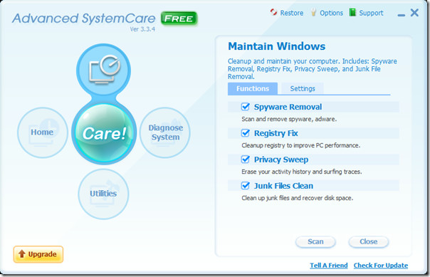 Advanced System Care Поддержка Windows