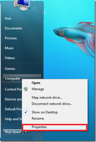 Computer properties