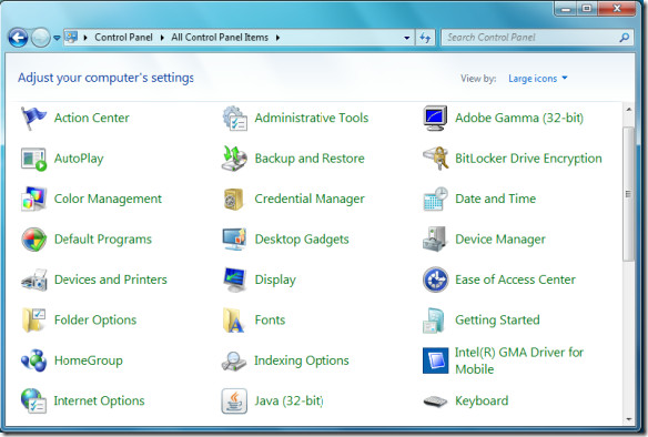 Control Panel