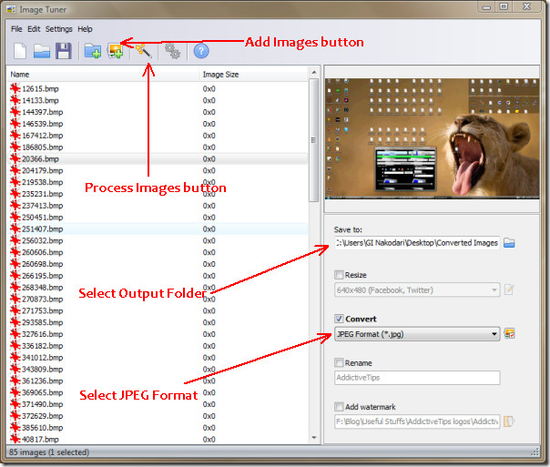 Image Tuner conversion Image Tuner conversion