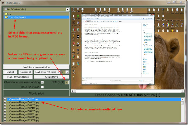PhotoLapse Convert Screenshots to AVI Video PhotoLapse Convert Screenshots to AVI Video