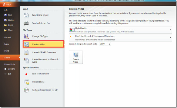 convert powerpoint 2007 presentation to video
