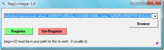 registrar una dll com usando Windows 7