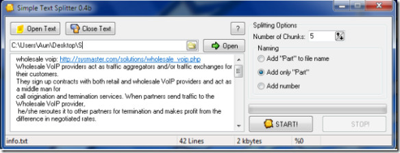 windows tool to split large text files