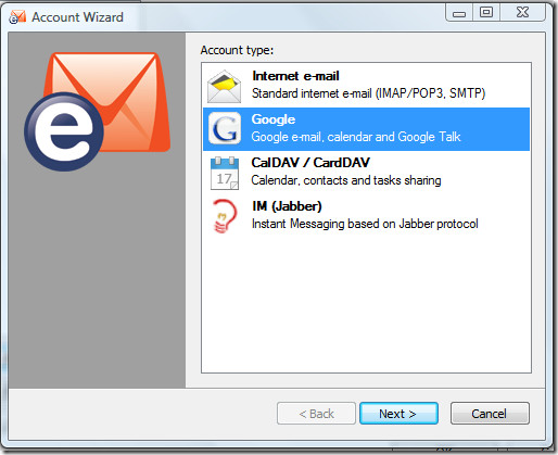 em client account wizard
