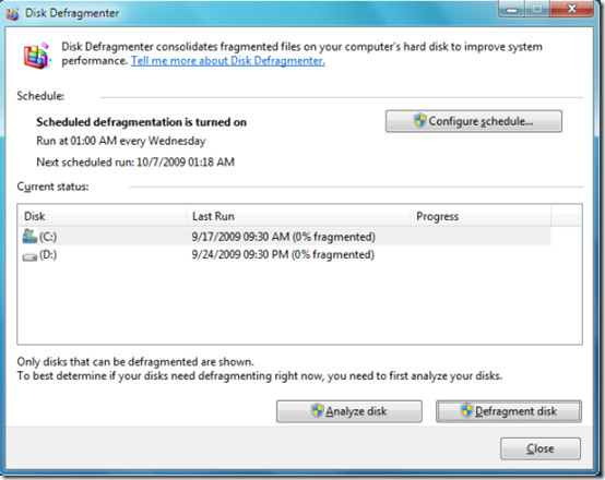 Disk Defragmenter