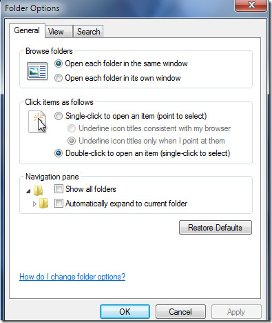 Folder Option