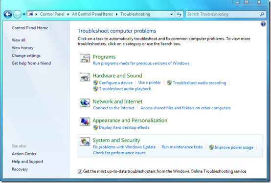 Troubleshooting Center