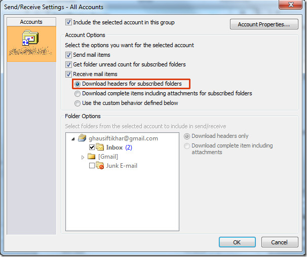 outlook 2010 email header
