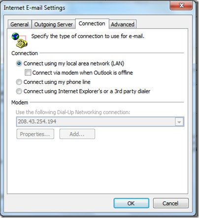 Connection More Settings