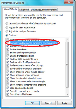 Disable The Maximize-Minimize Windows Animation In Windows 7 Disable The Maximize-Minimize Windows Animation In Windows 7