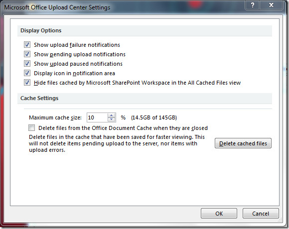 Microsoft Office Upload Center Settings Microsoft Office Upload Center Settings