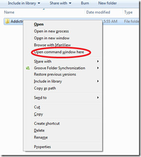 Shift right click Folder