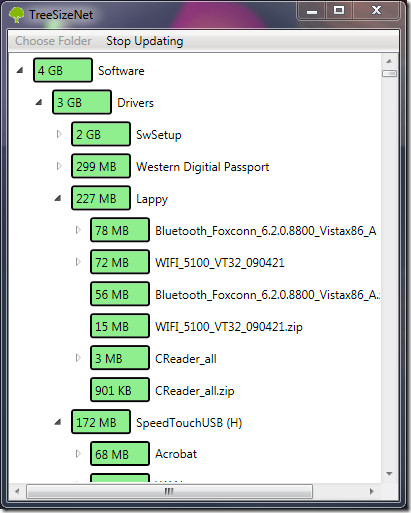 filetree size