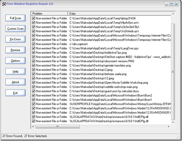 how to fix registry errors windows 7 manually