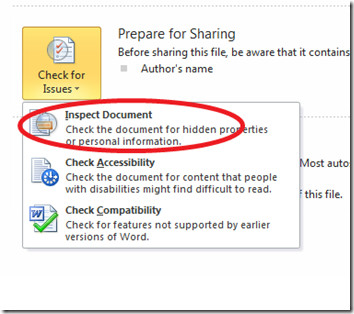 where is the document inspector in powerpoint where is the document inspector in powerpoint