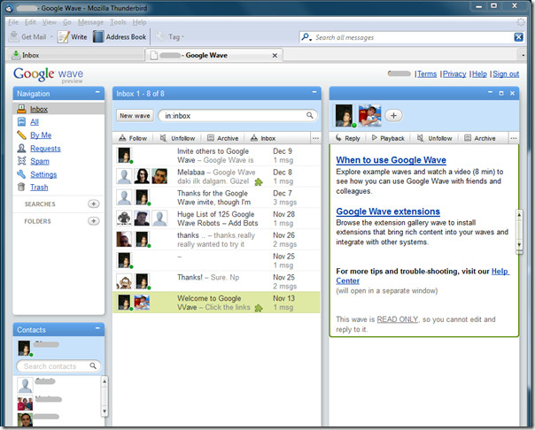 Google Wave Thunderbird Google Wave Thunderbird