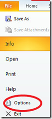 Outlook 2010 Options