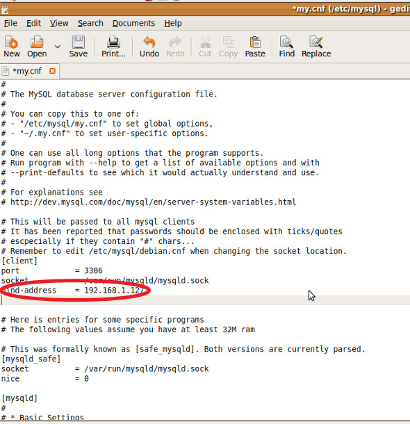 Etc mysql. Ubuntu enable Remote MYSQL. 127.0.0.1^ Etc^v9. Bind address Insta