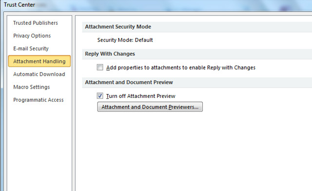 outlook preview settings