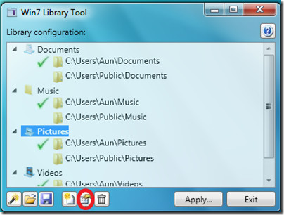 Windows 7 Library Properties