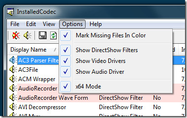 Installed Codec Installed Codec