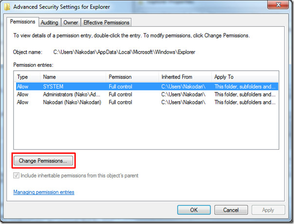Advanced Security Settings Windows 7 Advanced Security Settings Windows 7