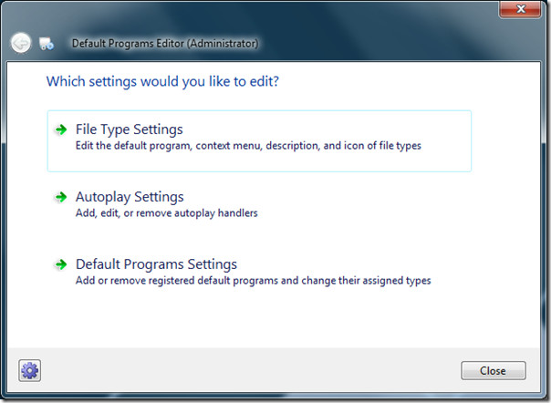 How to change a program's settings. Default program