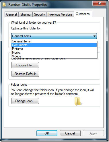 Optimize Folder properties Optimize Folder properties