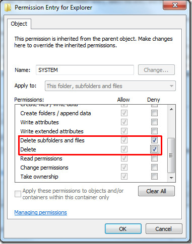 Permission Entry Windows 7 Permission Entry Windows 7