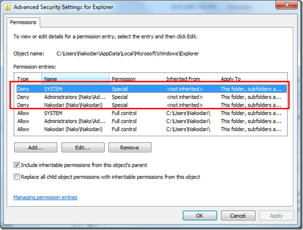 Special Permission Windows 7 Special Permission Windows 7