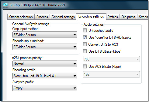 BRRip Encoding Settings BRRip Encoding Settings
