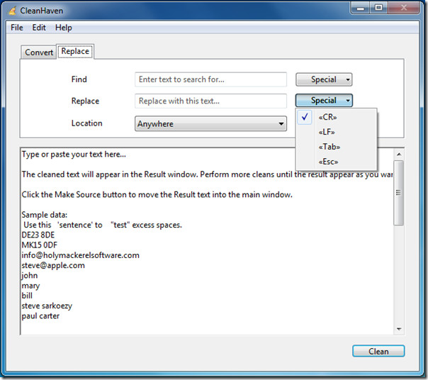 Clean Haven Replace Text Clean Haven Replace Text