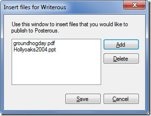 Insert Writerous Files