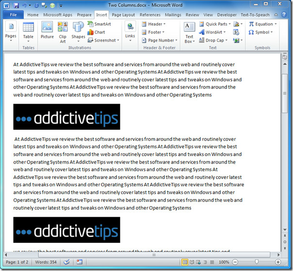 Columns in word. Columns Word.