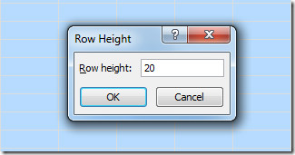 row height `1